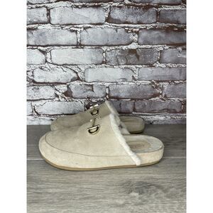 Cole Haan Modern Classics Ada Beige Suede Mules Flats Shoes Women Sz 10B US/41EU